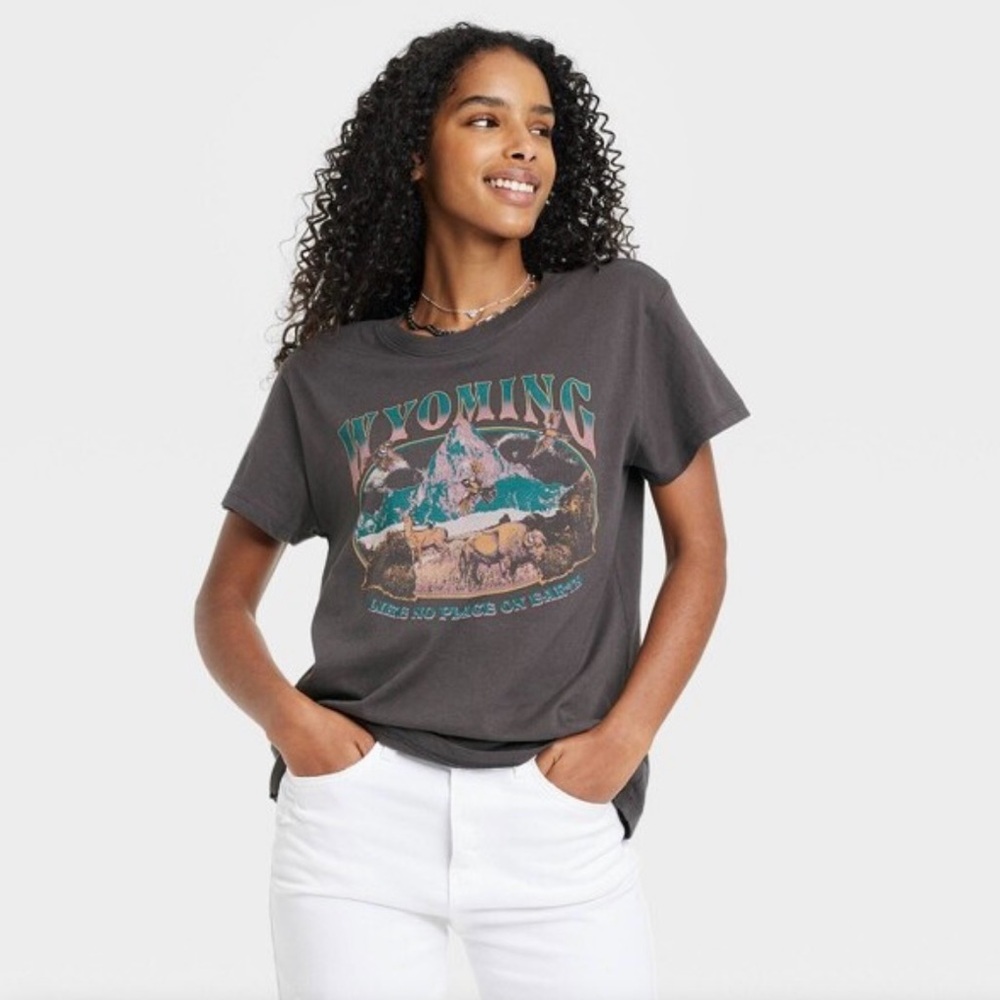 Wyoming Graphic Tee - Charcoal